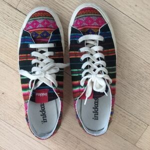 Inkkas Black Spectrum Low Top Canvas Sneaker - Handcrafted Artisan Size 9